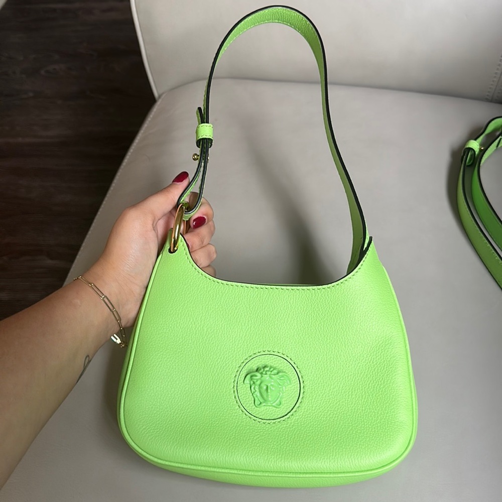Versace Le Medusa Neon Green Mini Hobo